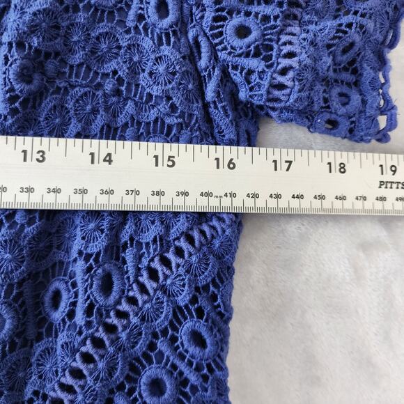 Boden Dress Womens Size 10 Imperial Blue Althea Crocheted Eyelet Lace 10R - Picture 8 of 10